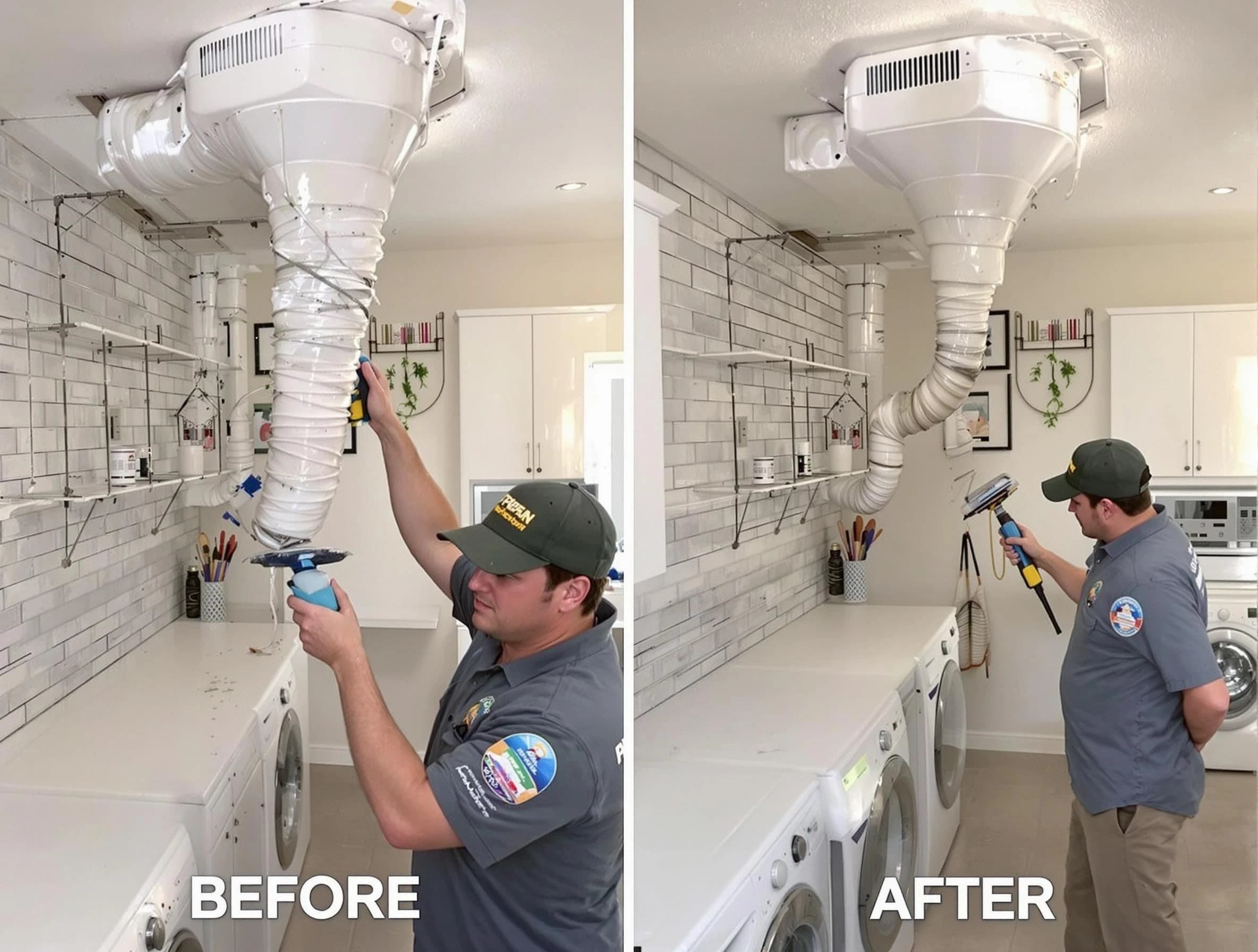 Professional dryer exhaust vent cleaning by Morgan Dryer Vent Cleaning in Morgan