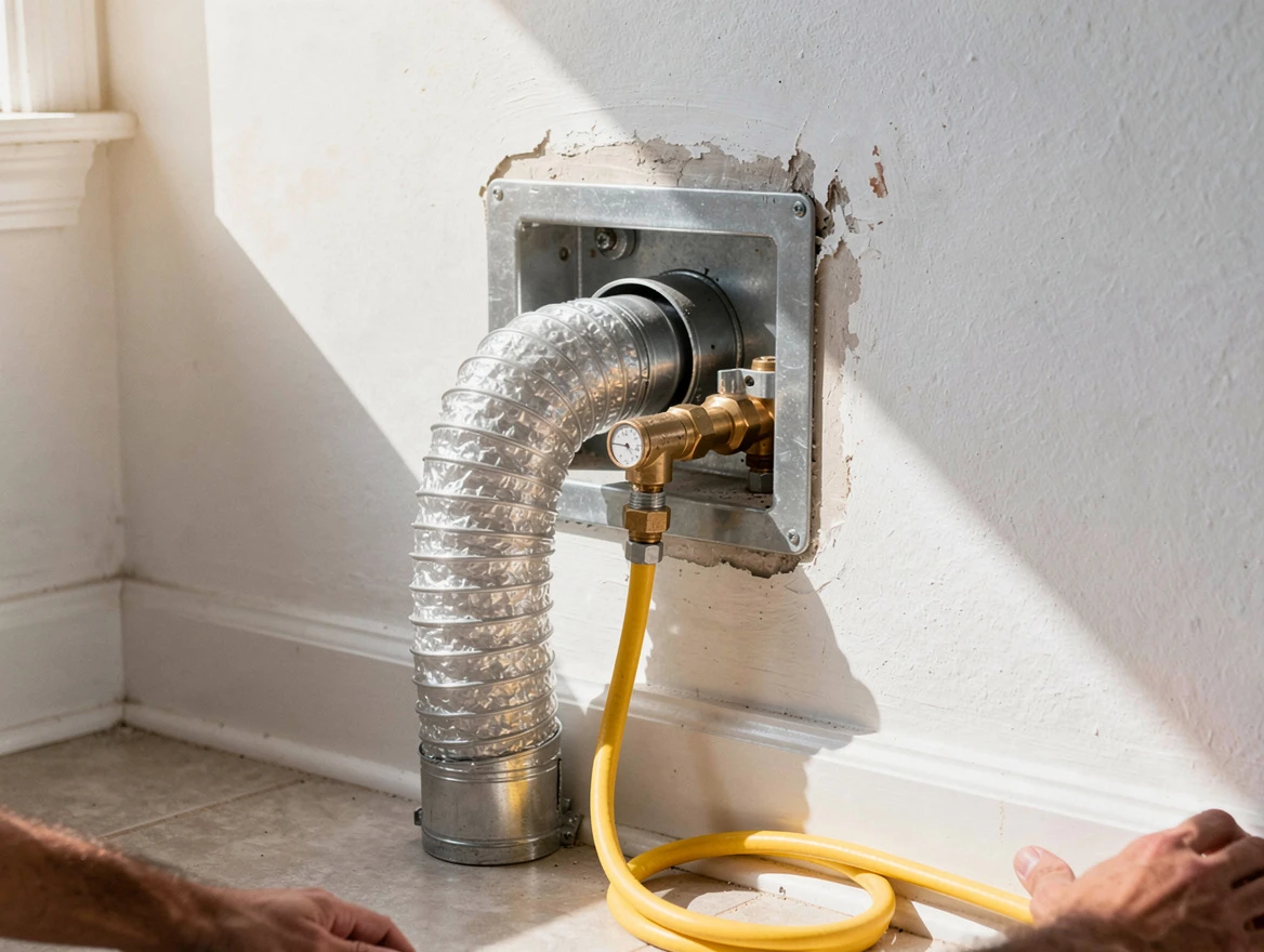Morgan Dryer Vent Cleaning certified technician performing specialized gas dryer vent cleaning in Morgan